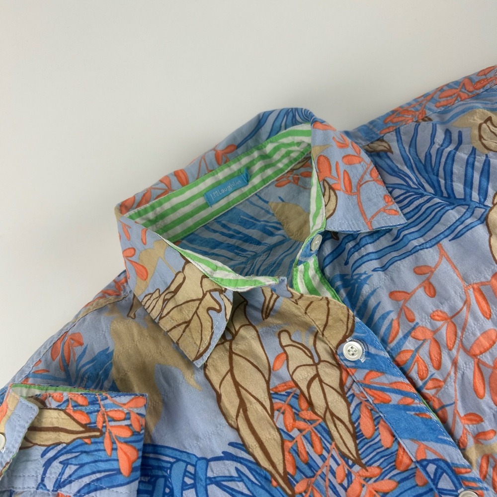 J. McLaughlin WMNS L Lois Blouse Tropical Leaf Print Paisley Multicolor Shirt